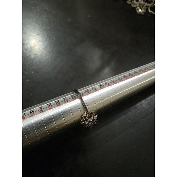 Sterling Silver Purple Stone Ring Size 9.25 - Picture 2 of 3